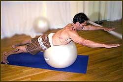 pilates for surfers, on the ball pilates